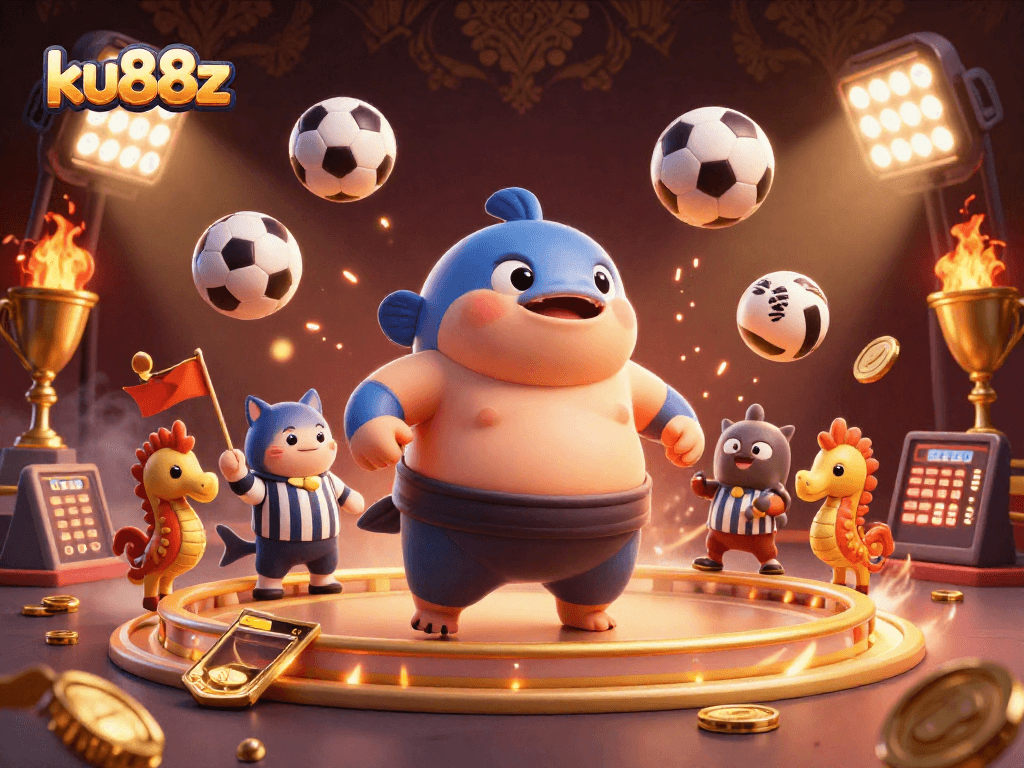 Experience the excitement of ku88z with a vibrant underwater casino showdown featuring sports elements.
