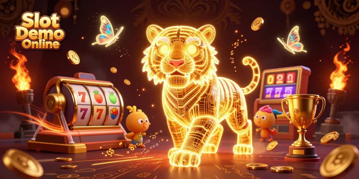 Engage with Slot Demo Online in vibrant 3D casino scenes featuring animated reels and golden symbols.