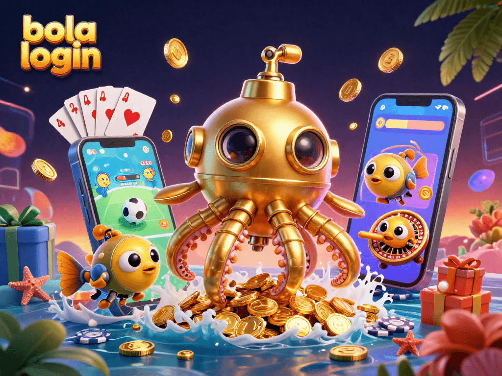 Bola login with exciting sports betting apps and vibrant graphics rising from a sea of coins.