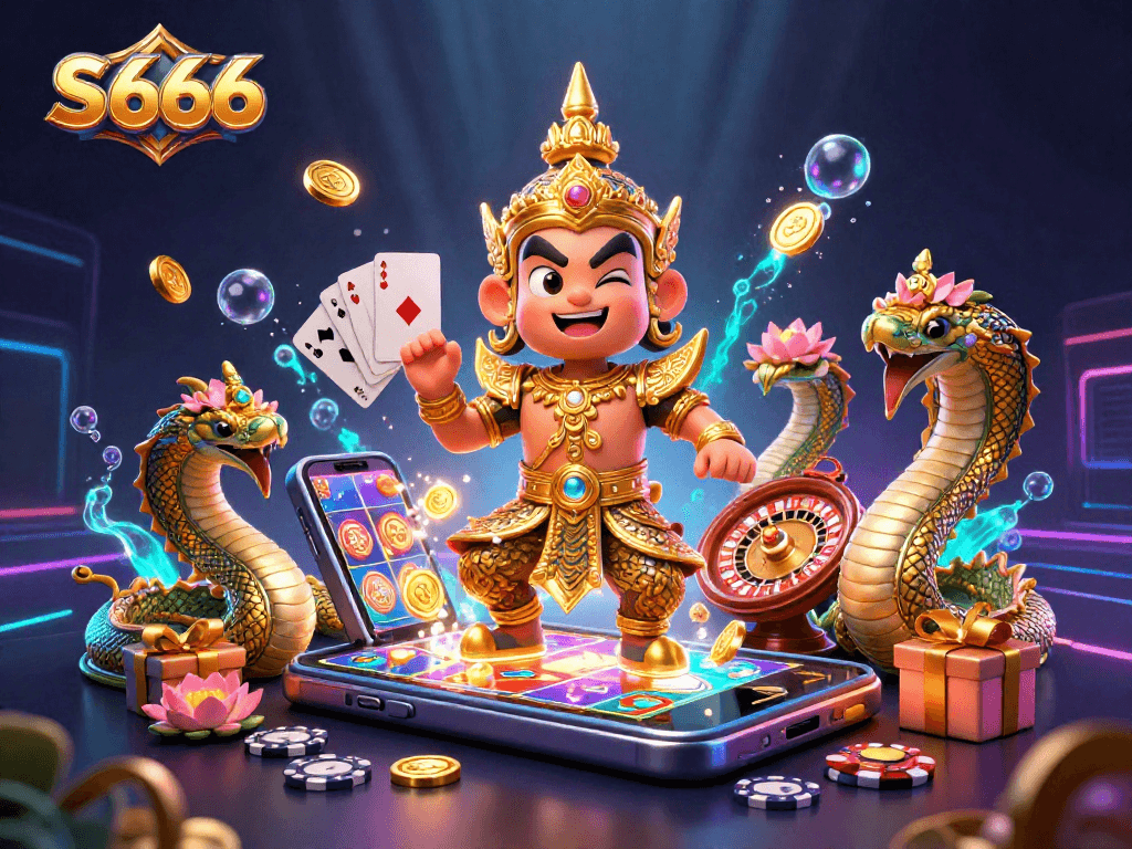 S666: Engage with thrilling slot games and dazzling jackpots in an immersive 3D casino setting.