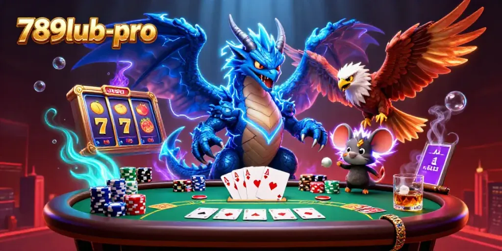 Experience thrilling gaming at 789lub-pro with electrifying characters and vibrant casino elements.