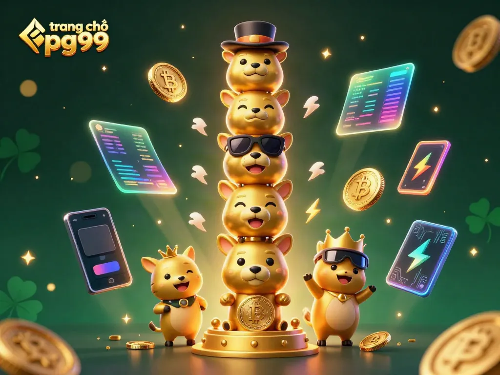 Join the fun at trang chủ pg99, a vibrant digital casino scene filled with energy and gaming elements.
