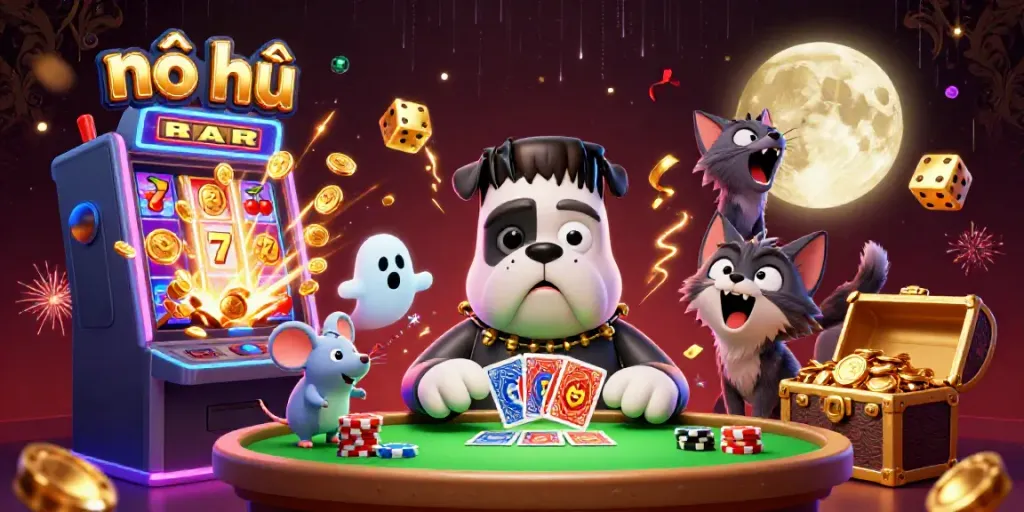 Experience the excitement of nổ hũ jackpots with thrilling gaming elements and vibrant characters.