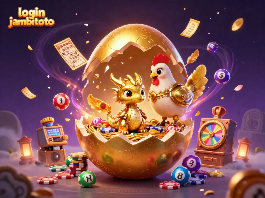 Engage in thrilling gaming with login jambitoto, featuring a golden dragon amidst casino elements.