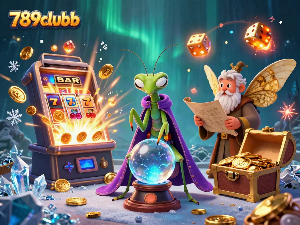 Experience thrilling victories with 789clubb's vibrant 3D casino scene featuring slots and fortune tellers.