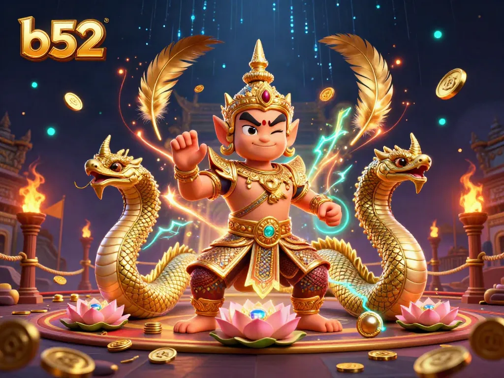 Play thrilling b52 casino games with vibrant guardians and cosmic riches represented in 3D.