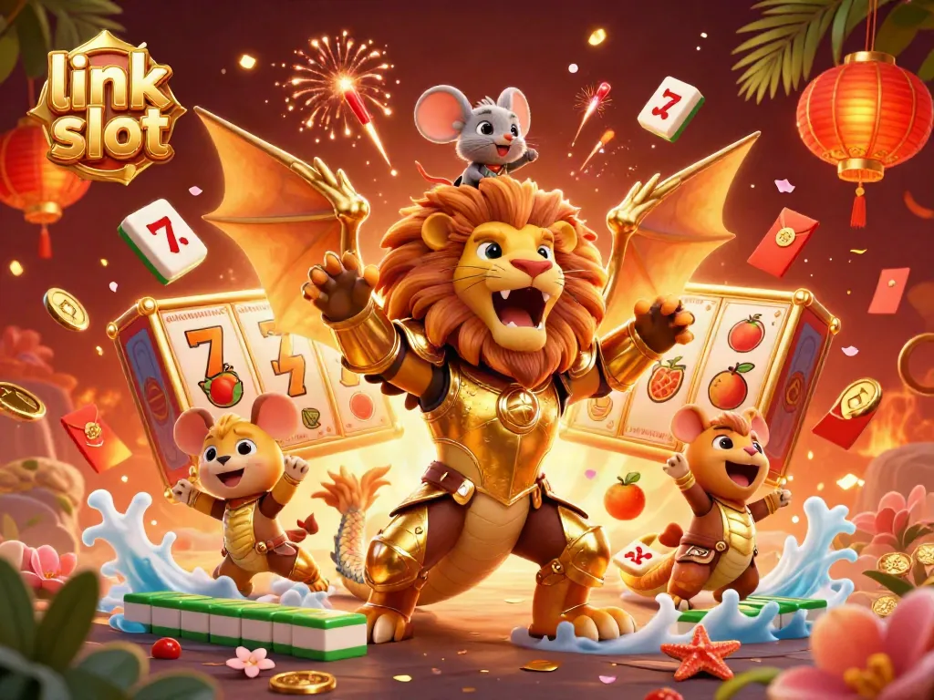 Experience the excitement of link slot with vibrant characters and dynamic casino elements.