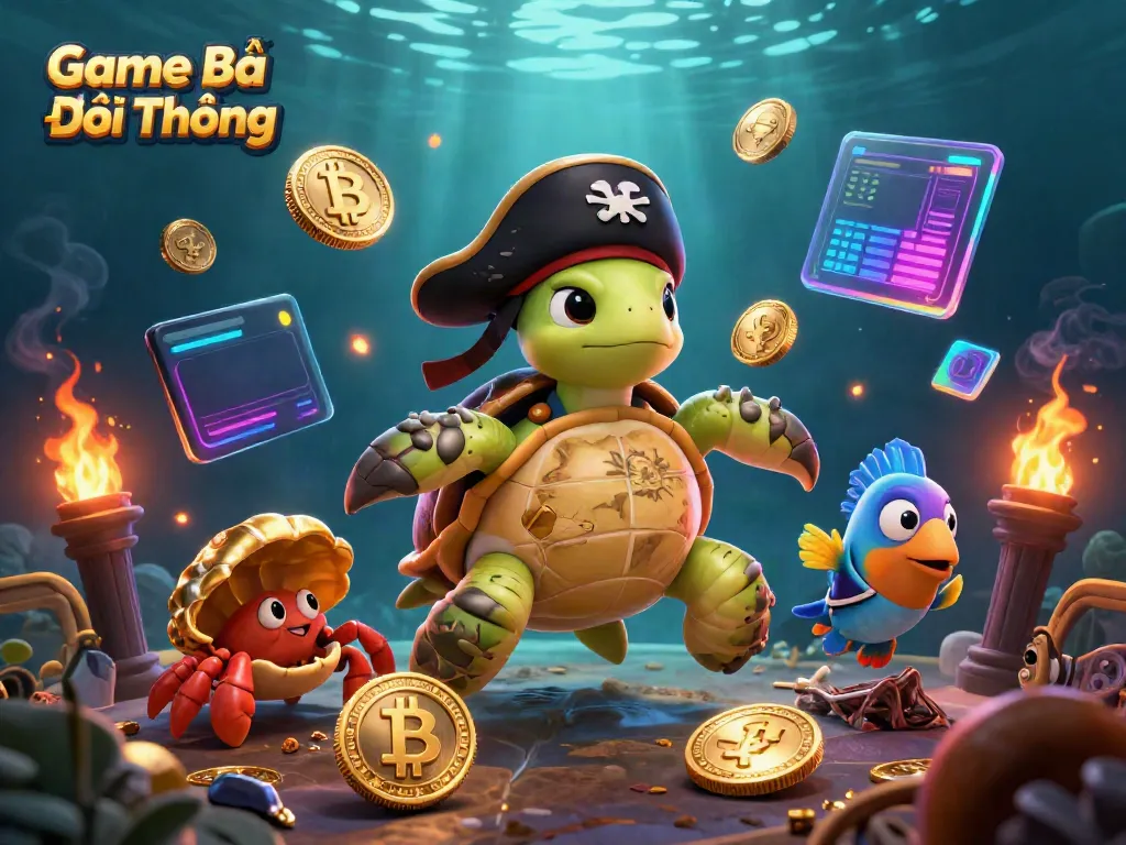 Engaging visual of Game Bài Đổi Thưởng featuring vibrant 3D cartoon characters within a casino context.
