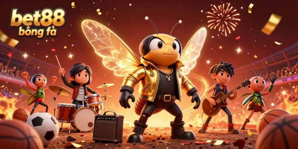 Experience the thrill of bet88 bóng đá with vibrant scenes of sports betting excitement and animated characters.