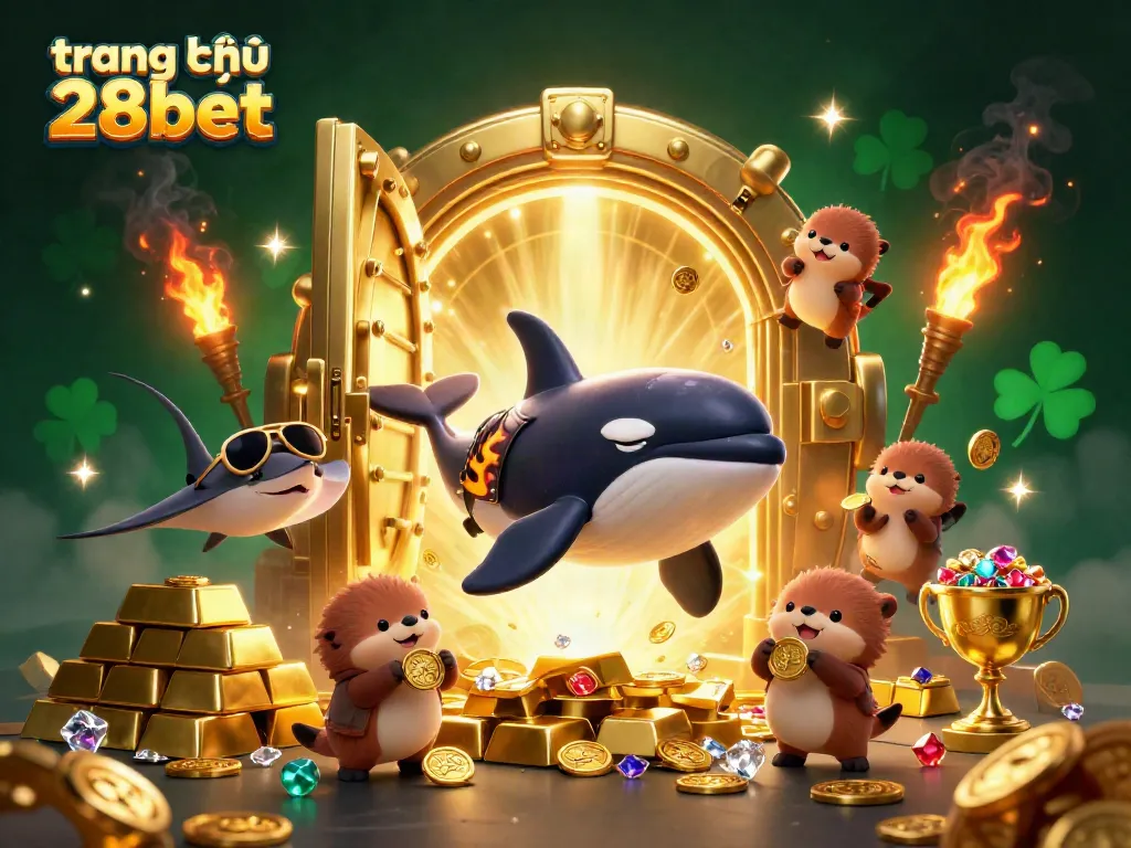 Experience thrilling action in this game-themed illustration depicting the trang chủ 28bet with vibrant characters and elements.