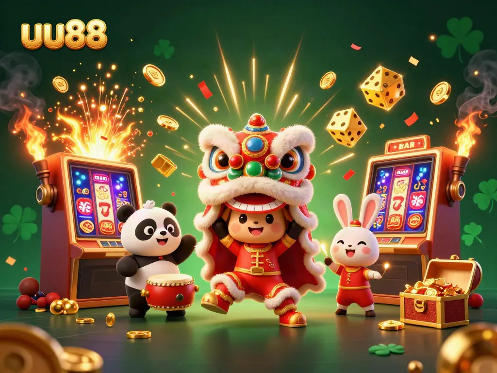 Experience the vibrant world of uu88 with thrilling casino games and enchanting characters in a lively 3D scene.