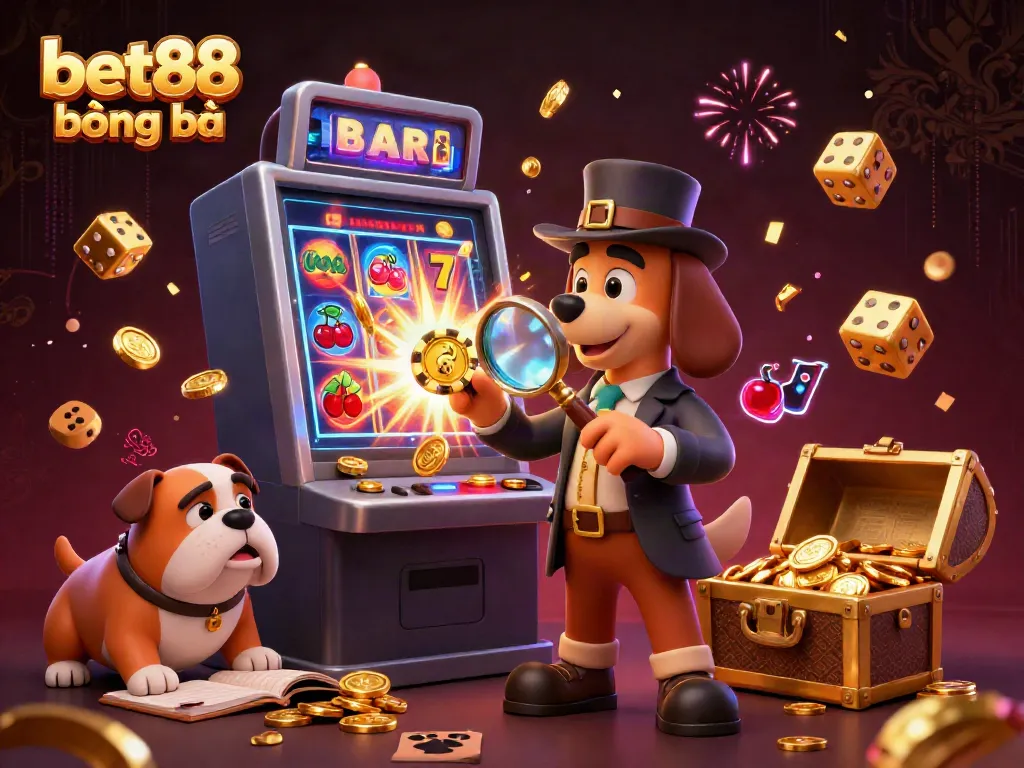 Experience the excitement of bet88 bóng đá with a detective examining gaming clues amidst a jackpot explosion.