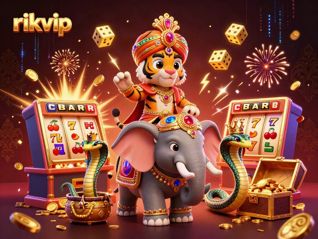 Engage with rikvip's thrilling casino experience through dynamic game elements and majestic characters.