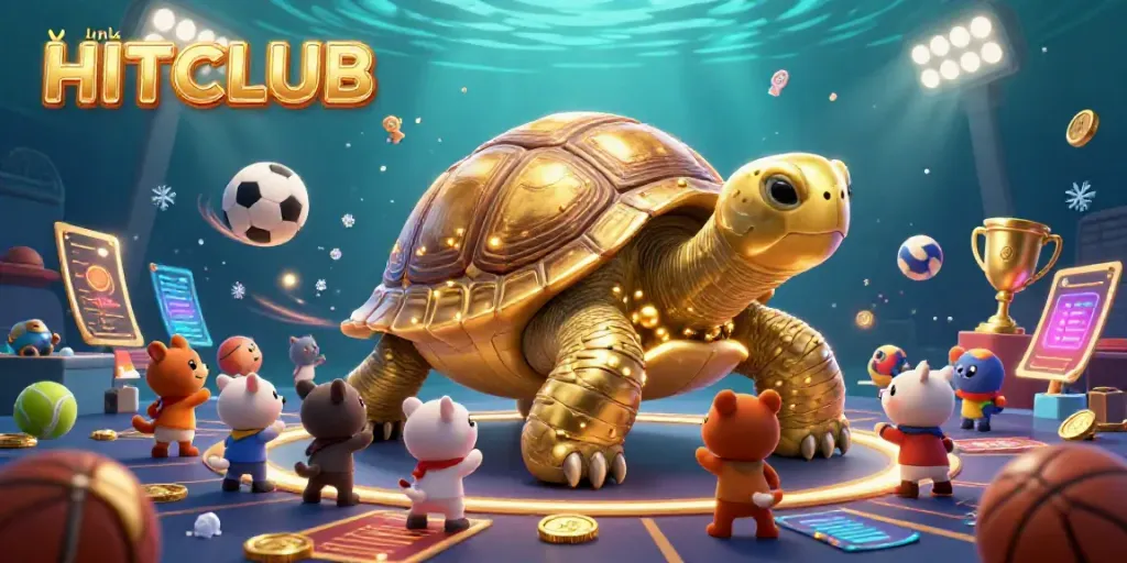 Engage with vibrant gaming energy at link HITCLUB featuring golden tortoise pinball and dynamic sports elements.