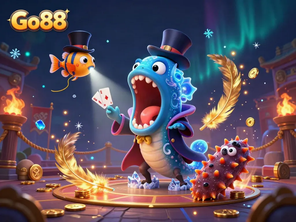 Go88's vibrant undersea casino scene with magical characters and immersive gaming elements.