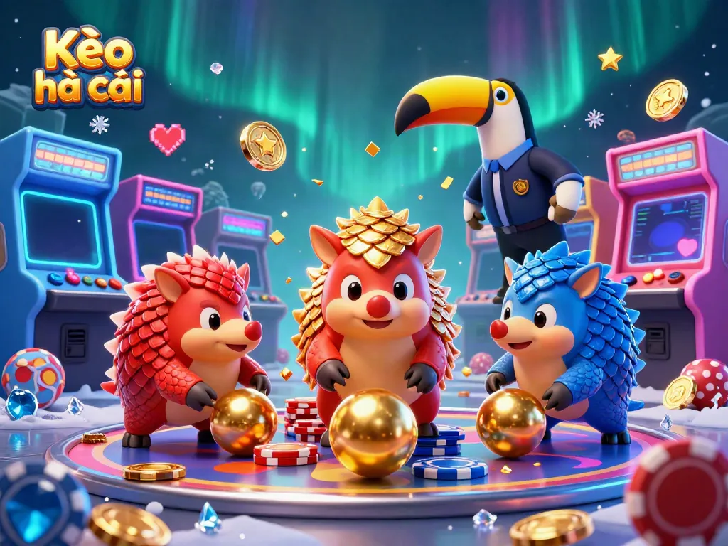 Engage with Kèo nhà cái by enjoying a vibrant scene of rival pangolins rolling through poker chips.