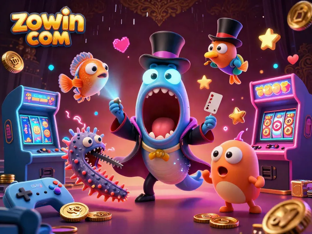 Engage players with thrilling games and winnings at zowin com with vibrant animated characters and casino elements.