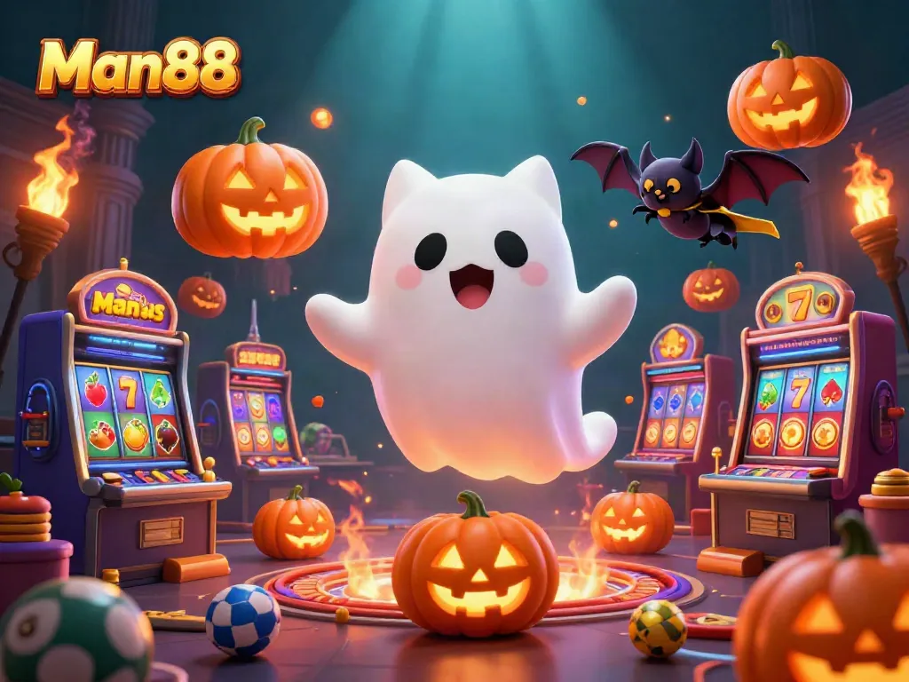 Man88 offers a thrilling ghostly casino adventure with glowing symbols and jackpot excitement.