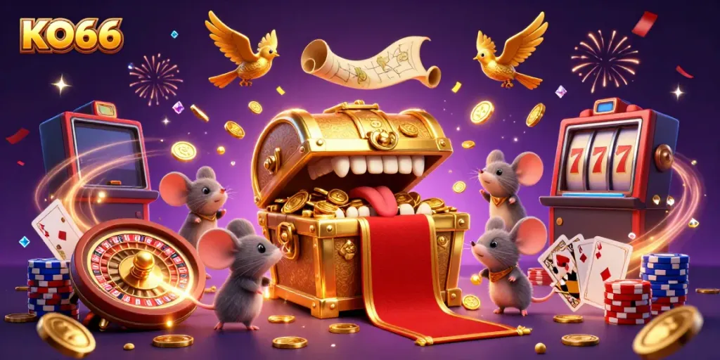 Experience the thrill and excitement at KO66 with golden treasures and casino wonders!