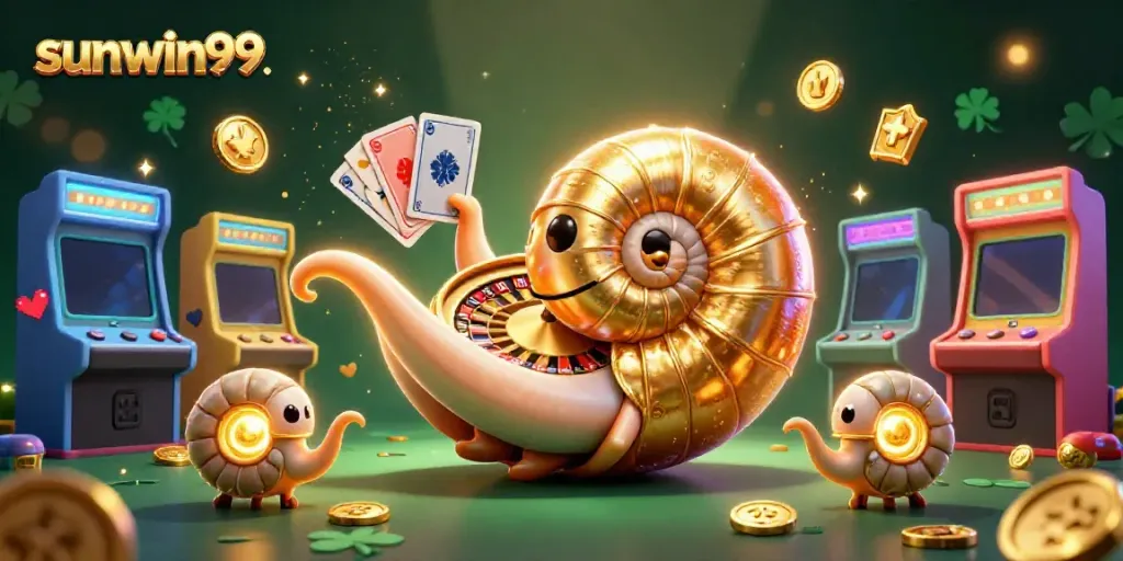 Experience the thrill of sunwin99 with dynamic casino visuals featuring a golden roulette nautilus.