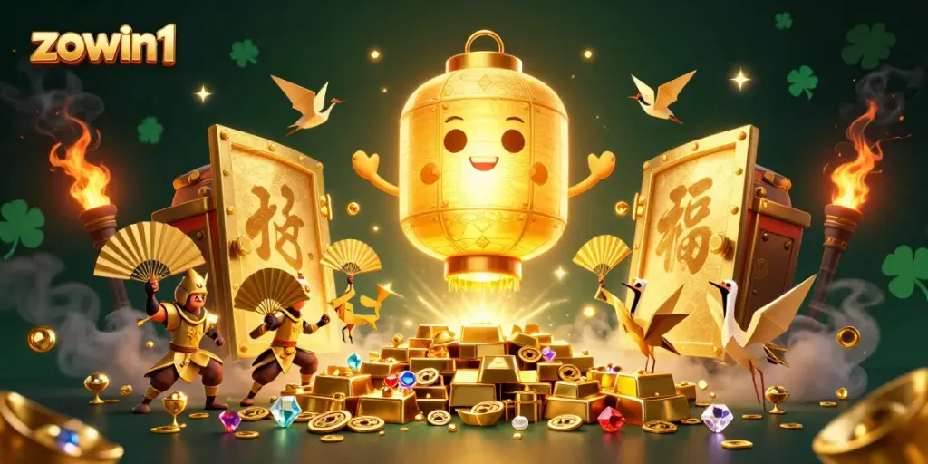 Zowin1 showcases exciting casino adventures with vibrant characters and dazzling treasures
