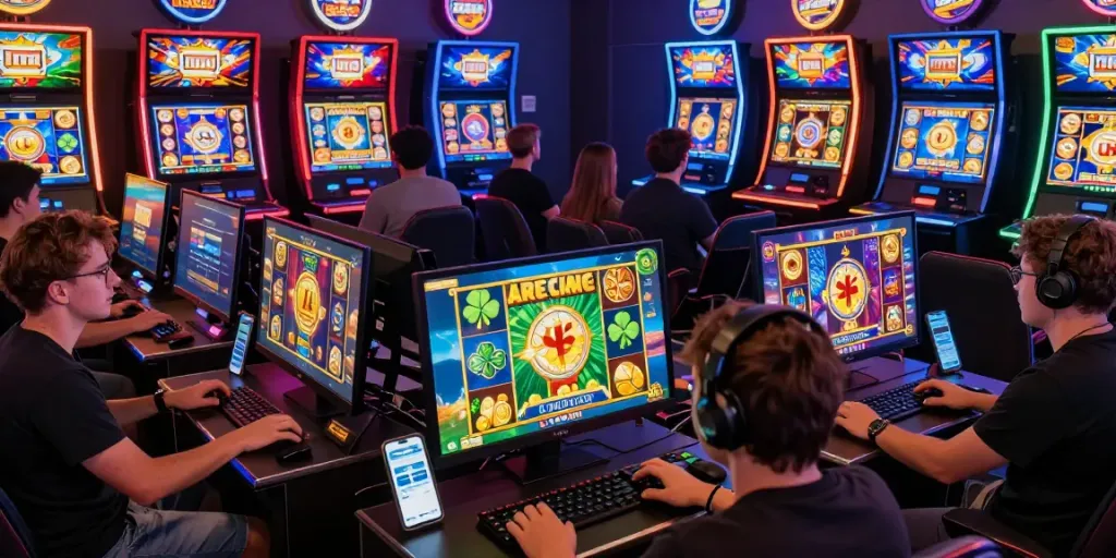 Players enjoying slot gacor hari ini on a vibrant online gaming platform with engaging visuals